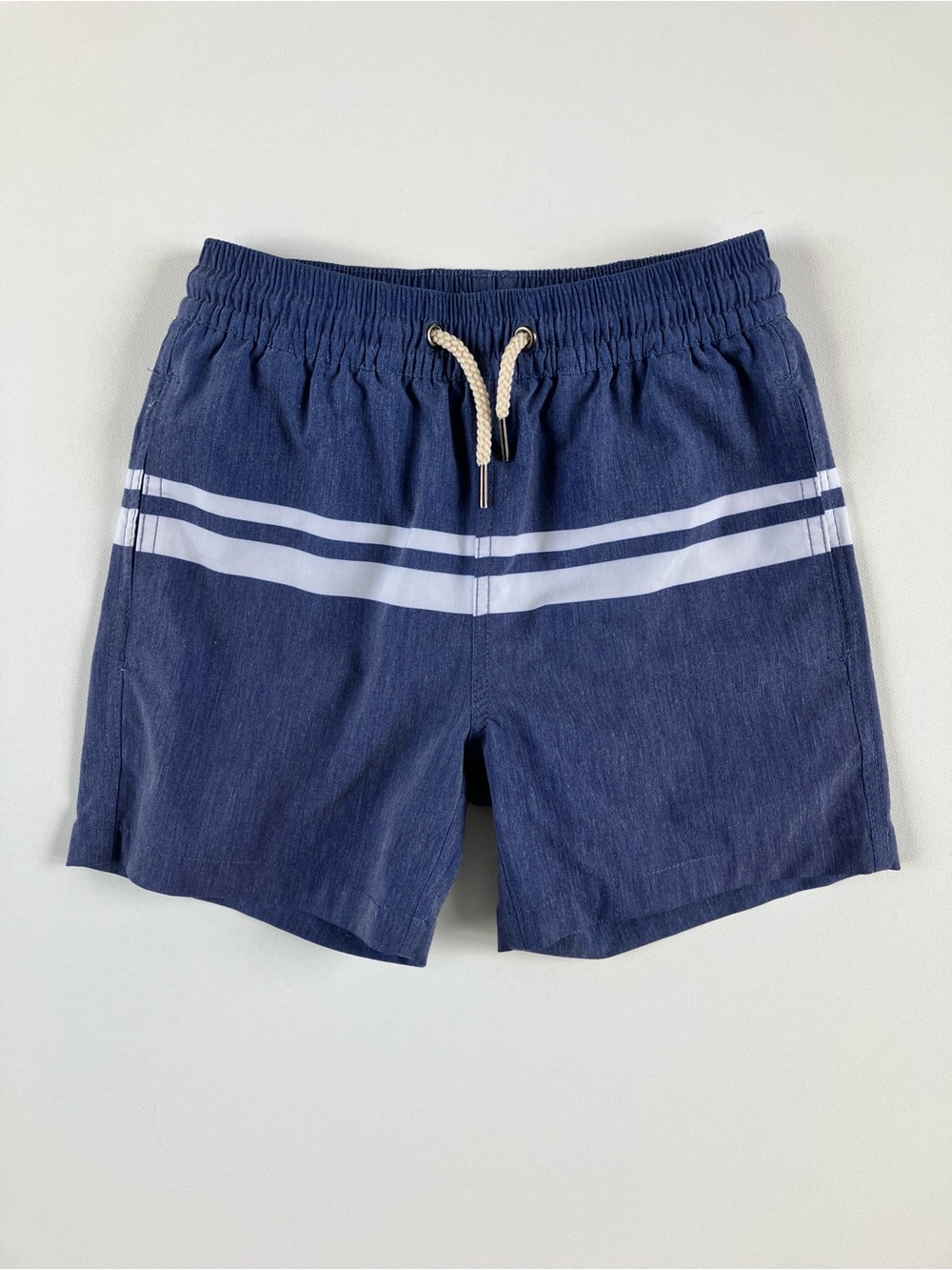 Fair Harbor Boys Swim Trunks Blue and White Stripe